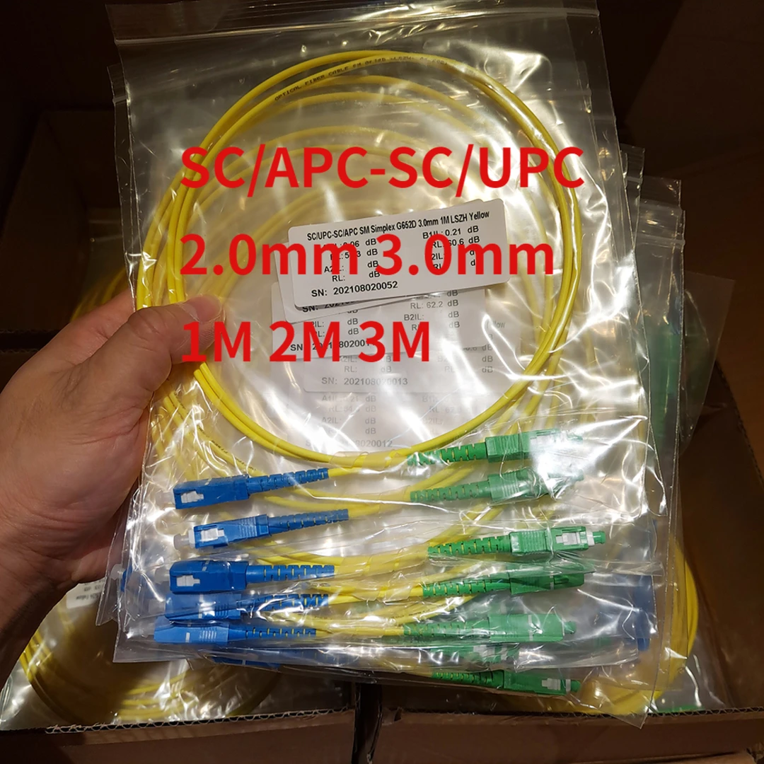 Sc/Apc-Sc/Upc Simplex Single Mode Lszh 2.0Mm 3.0Mm Cavo Patch In Fibra Pvc 10 Pezzi Prezzo Più Basso