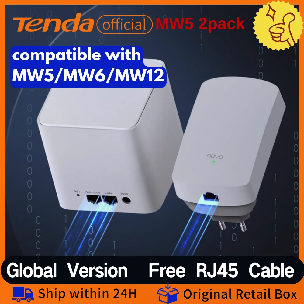 Tenda Mesh Router Wifi Mw5 Home Wifi Router 2.4 E 5Ghz Ripetitore Wifi Tenda Mesh Wireless Extender Router Copertura Fino A 300M ²