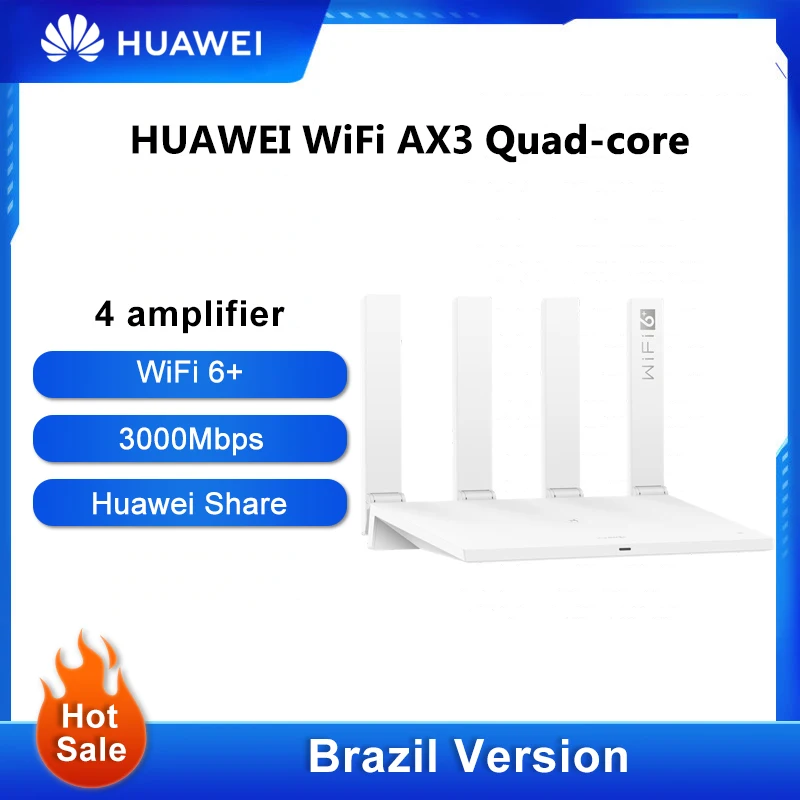 Versione Originale Brasiliana Huawei Wifi Ax3 Quattro Amplificatori Wifi 6 + Router Wireless Wifi 6 + Ripetitore 3000 Mbps Nfc Dual Core