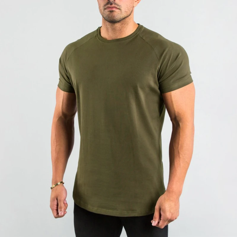 New Stylish Plain Tops Fitness Mens T Shirt Manica Corta Muscle Joggers Bodybuilding Tshirt Abbigliamento Da Palestra Maschile Slim Fit Tee Shirt