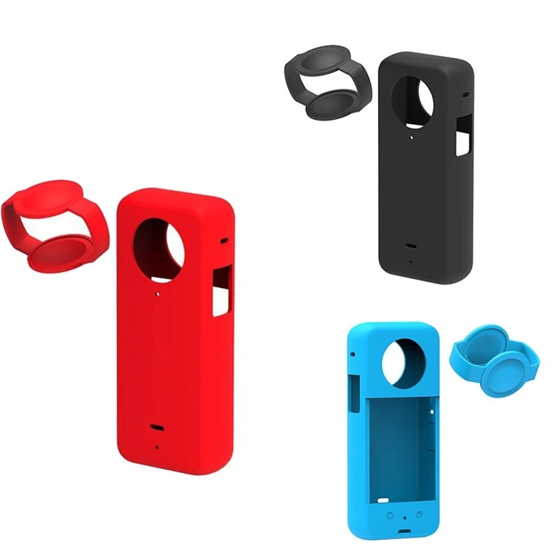 1Set Custodia Antigoccia Custodia Antipolvere Custodia Protettiva In Silicone Per Insta 360 X3 Panoramica Action Camera (Nero)