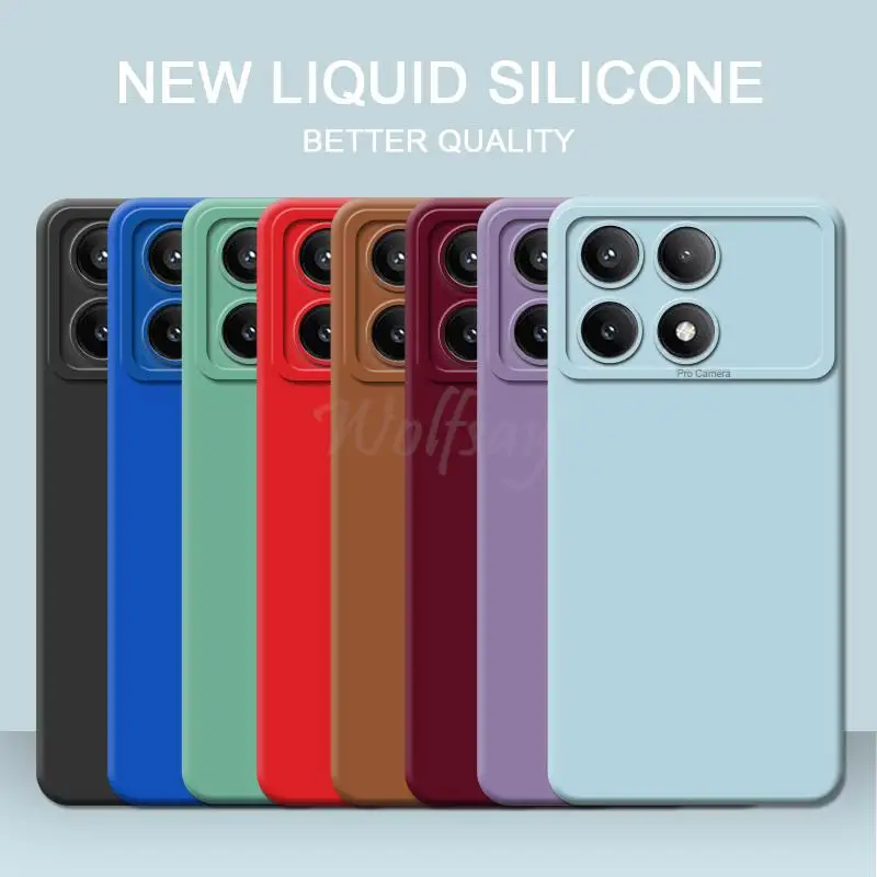 Per Xiaomi Poco X6 Pro Case New Luxury Liquid Silicone Plain Rubber Custodia Protettiva Per Fotocamera Poco X6 Pro Case Poco X6 Pro Cover