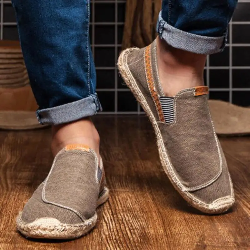Mocassini Vintage Casual Da Uomo Fondo Piatto In Canapa Scarpe Da Pescatore Guida Scarpe Morbide Vacanza Spiaggia Vela Bohémien Autunno Taglia 38-44
