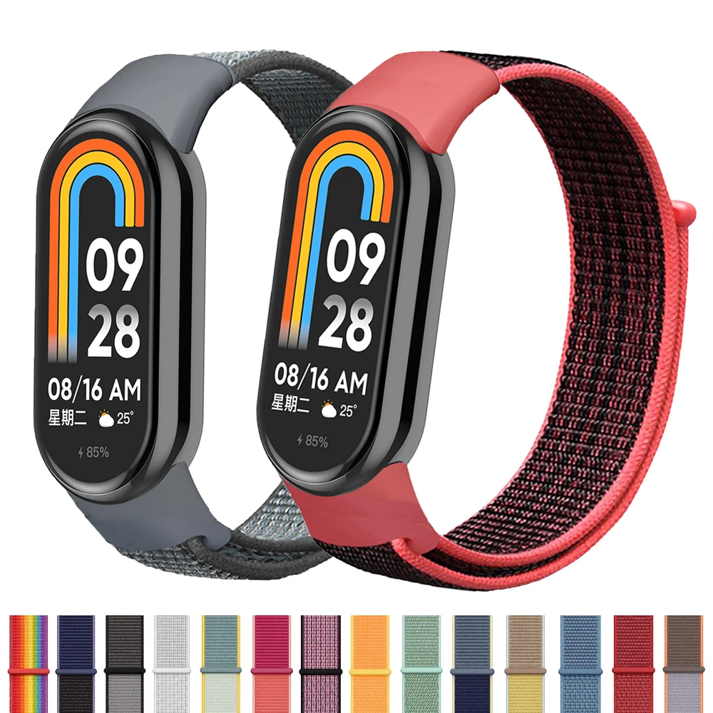 Braccialetto Ad Anello In Nylon Per Xiaomi Miband 8 7 6 Smartwatch Wristband Cinturino Sportivo Pulsera Per Xiaomi Miband 8 Nfc Cinturino Miband3 4