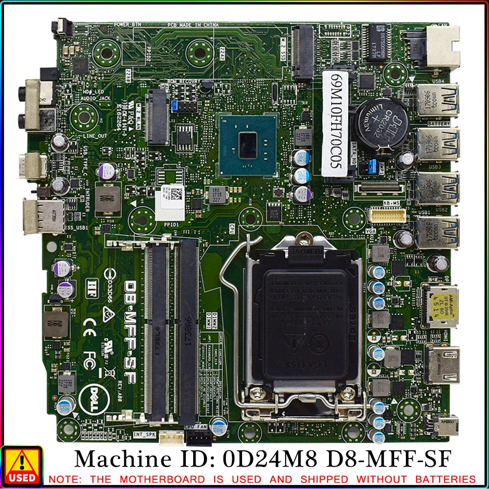 Per Dell Optiplex 7050 M Mini Scheda Madre D24M8 D8-Mff-Sf Optiplex 7050 Scheda Di Sistema Micro Scheda Madre-D24M8