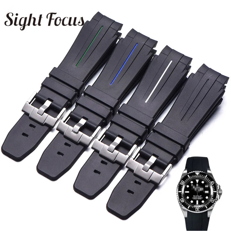 Cinturino Per Orologio In Gomma Siliconica 27X21Mm Per Rolex Water Ghost King Deepsea Cinturini Per Orologi Con Fibbia Ad Ardiglione Bracciale Montre 