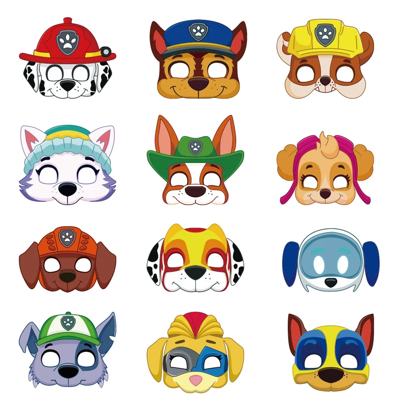 12 Pezzi/Set Paw Patrol Masks Kids Paw Patrol Costume Maschere Per Feste Di Compleanno Giocattoli Per Bambini Regali