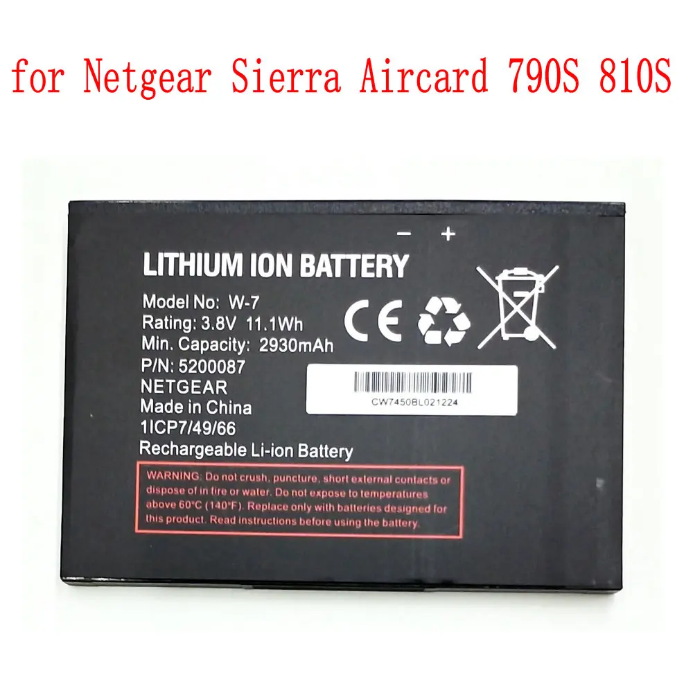 Batteria Originale 3.8V 2930Mah W-7 Per Batterie Ricaricabili Router Wireless Netgear Sierra Aircard 790S 810S