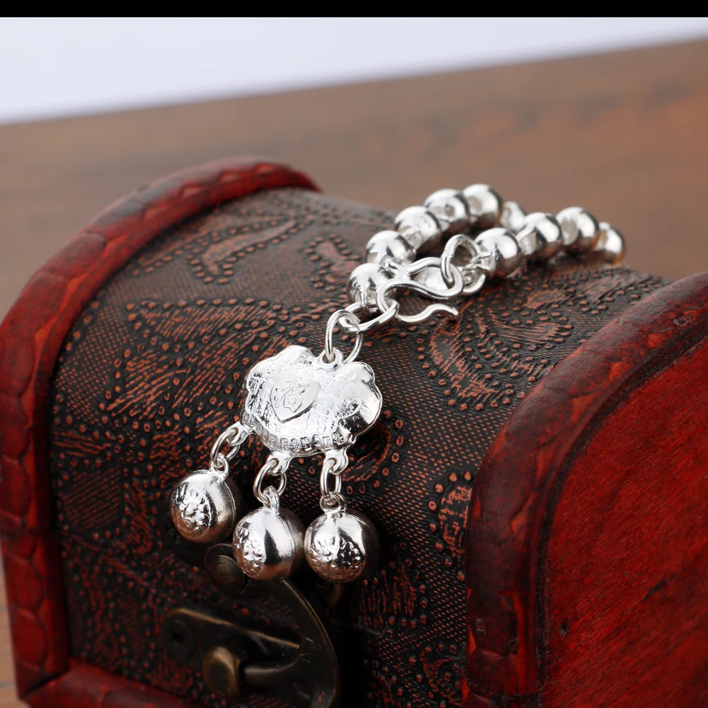 Ciondolo Con Lucchetto In Stile Etnico 925 Bracciali A Catena Con Perline In Argento Sterling Da 4Mm Per Donna Uomo Bracciale Color Argento Con Catena