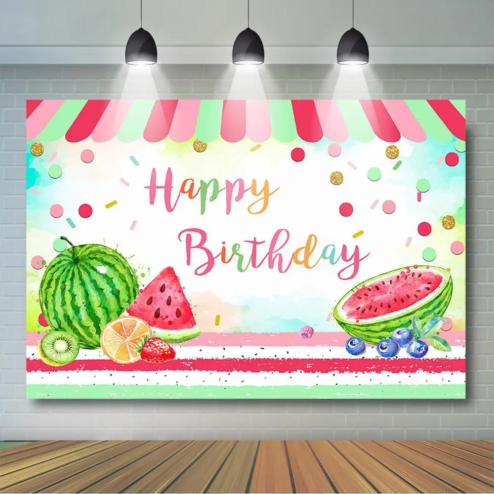 Tutti Frutti Compleanno Sfondo Tropicale Estate Compleanno Sfondo Anguria Frutta Festa Di Compleanno Decor Dessert Tavolo Banner