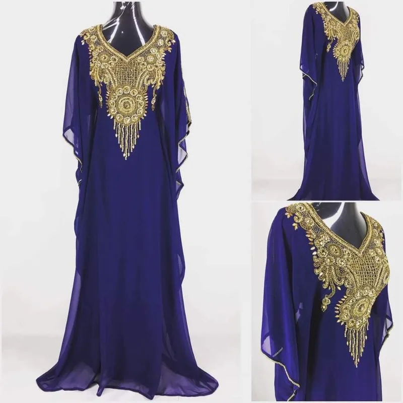Marocchino Dubai Caftani Farasha Abaya Vestito Molto Fantasia Abito Lungo Tendenza Moda