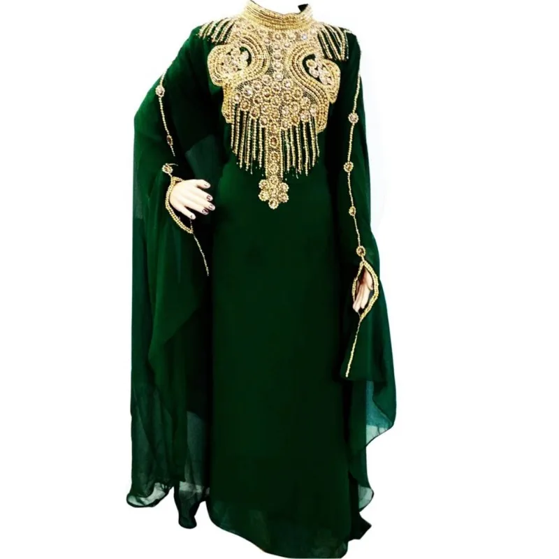 Marocchino Dubai Caftani Farasha Abaya Vestito Molto Fantasia Abito Lungo Tendenza Moda