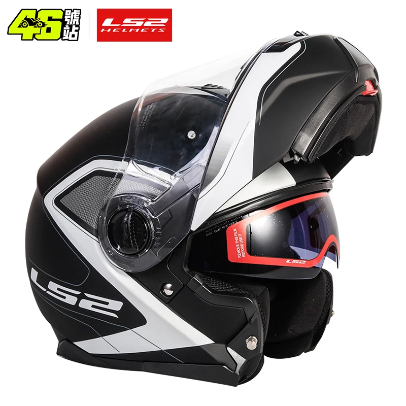 Originale Ls2 Strobe Flip Up Casco Moto Ls2 Ff325 Modular Dual Visor Capacete Cascos Moto Casque Dot Approvato