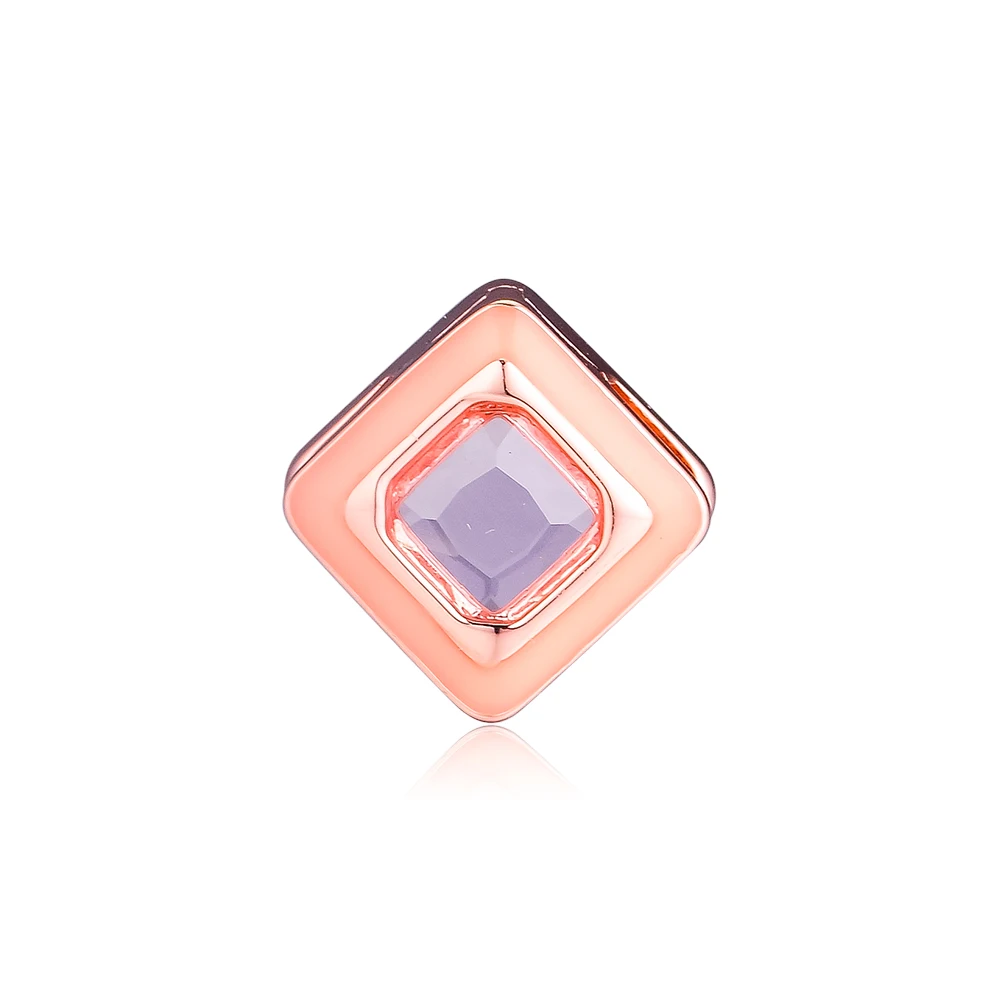 Ckk Gioielli In Argento 925 Adatto Pandora Reflexions Braccialetto In Oro Rosa Scintillante Rosa Piazza Perle Di Clip Originale
