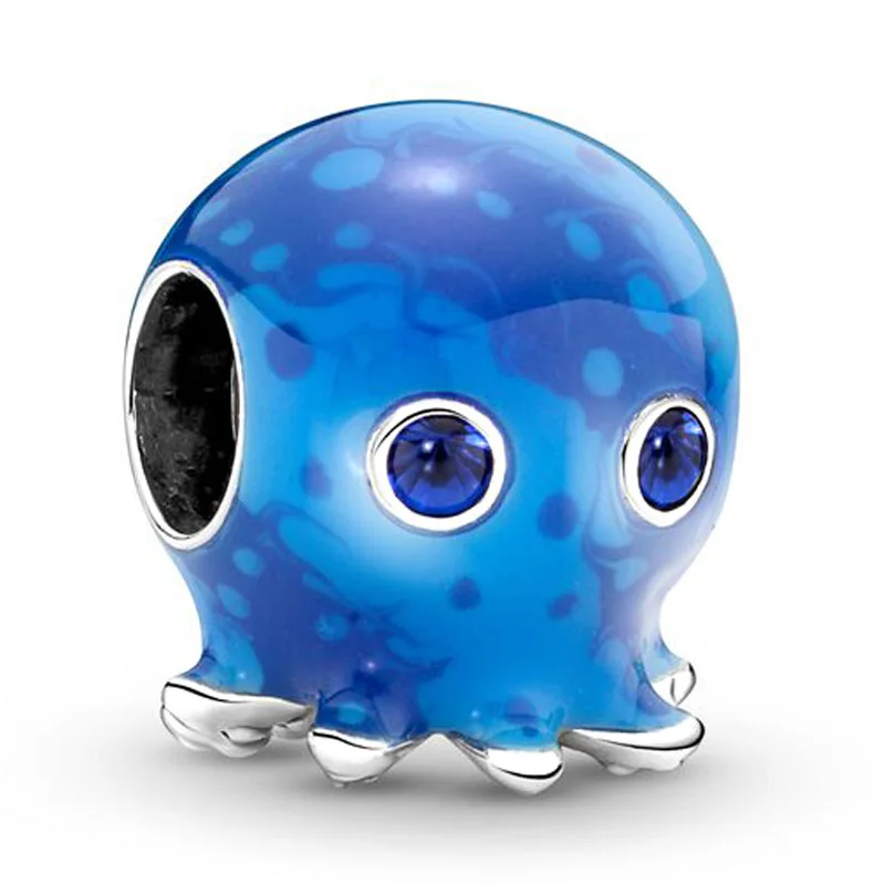 Autentico Argento Sterling 925 Moments Ocean Bubbles & Waves Octopus Charm Bead Fit Pandora Bracciale E Collana Gioielli