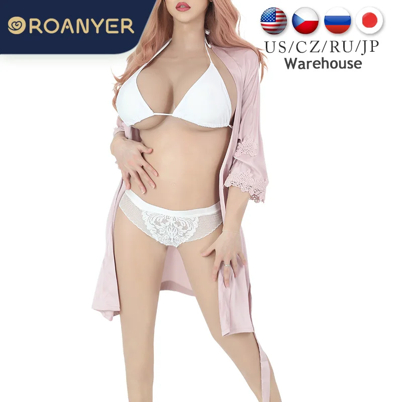 Roanyer Silicone H Cup Intera Tuta Crossdresser Costumi Tette Finte Body Suit Drag Queen Transgender Maschio A Femmina
