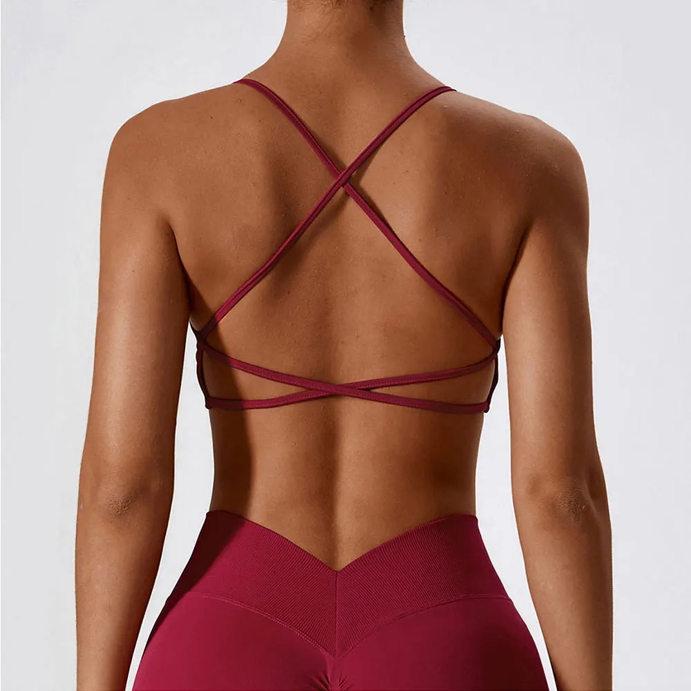 Reggiseno Sportivo Da Donna Con Cinturino Incrociato Reggiseno Sportivo Push Up Da Donna Yoga Gym Crop Top Reggiseno Fitness Top Reggiseno Sportivo Se