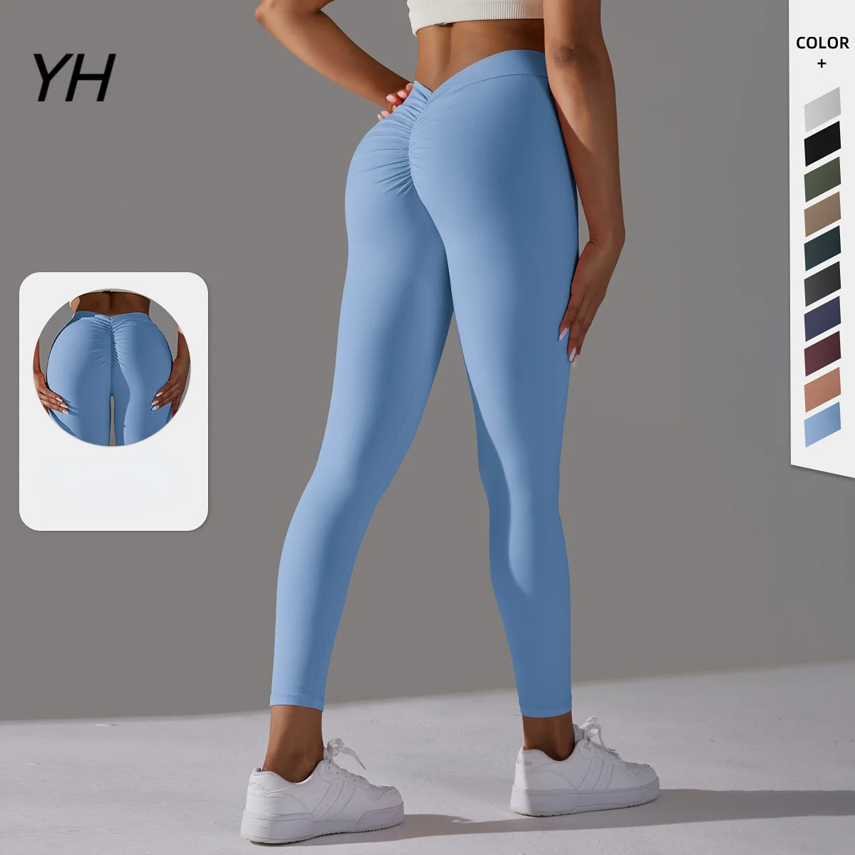 Leggings Da Yoga Back V Butt Leggings Sexy Donna Fitness Workout Gym Running Scrunch Leggings Vita Alta Active Wear Pantaloni Attillati