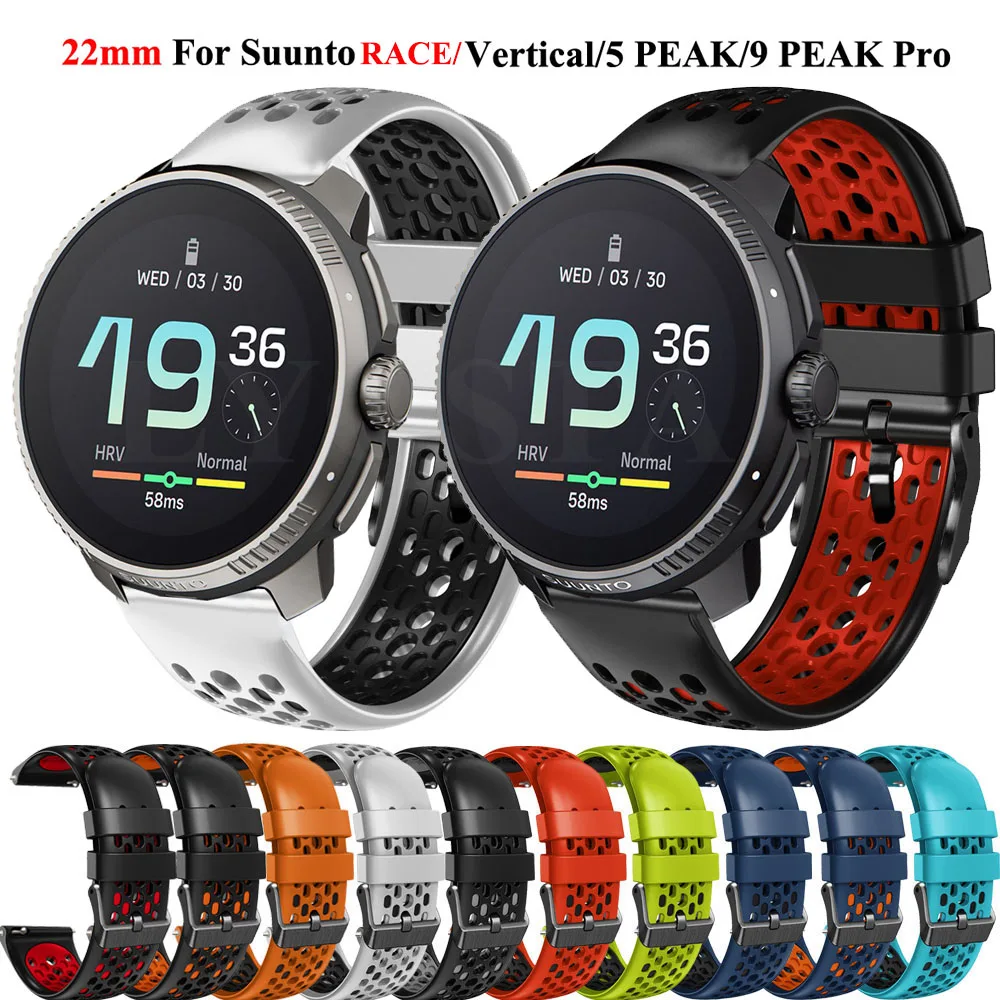 Nuovo 22Mm Silicone Sport Per Suunto Race Cinturino Verticale Bracciale Wirstband Per Suunto 5 Peak/9 Peak Pro Watch Realme Watch S Pro