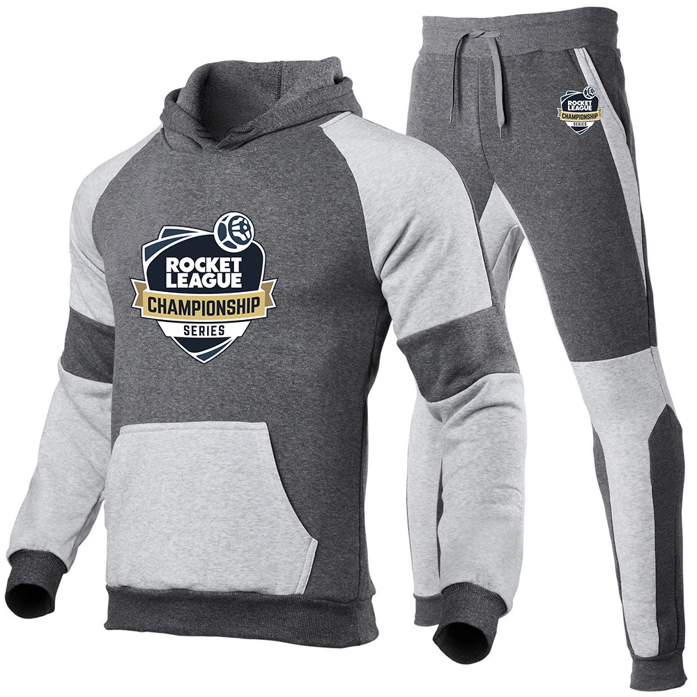 2023 Rocket League New Spring And Autumn Men Comodo Set Casual Joggers Giacche Sportive Con Cappuccio Tricolore Splice Top Suit