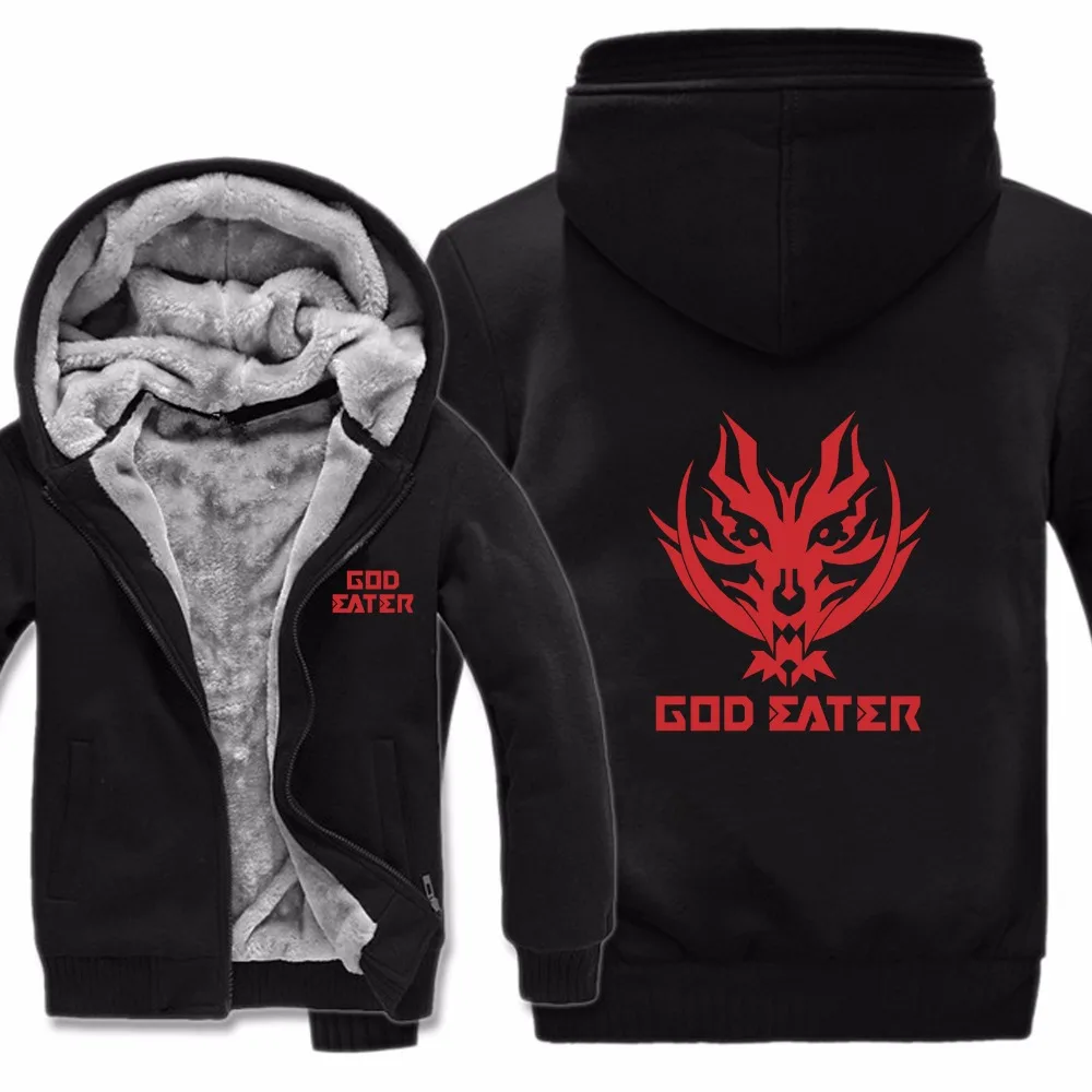 Anime God Eater Felpe Con Cappuccio Giacca Invernale Da Uomo Casual In Pile Spesso God Eater Felpe Pullover Man Cartoon Coat