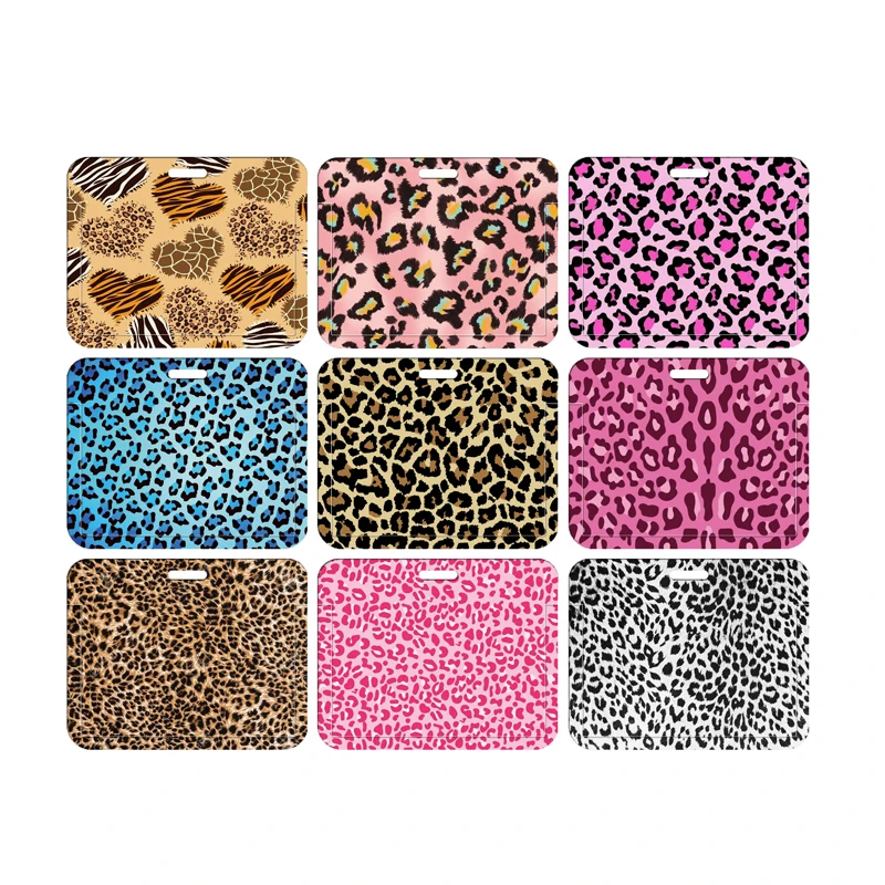 Leopard Women Name Card Cover Campus Card Bag Card Holder Fashion Id Card Case Stile Verticale