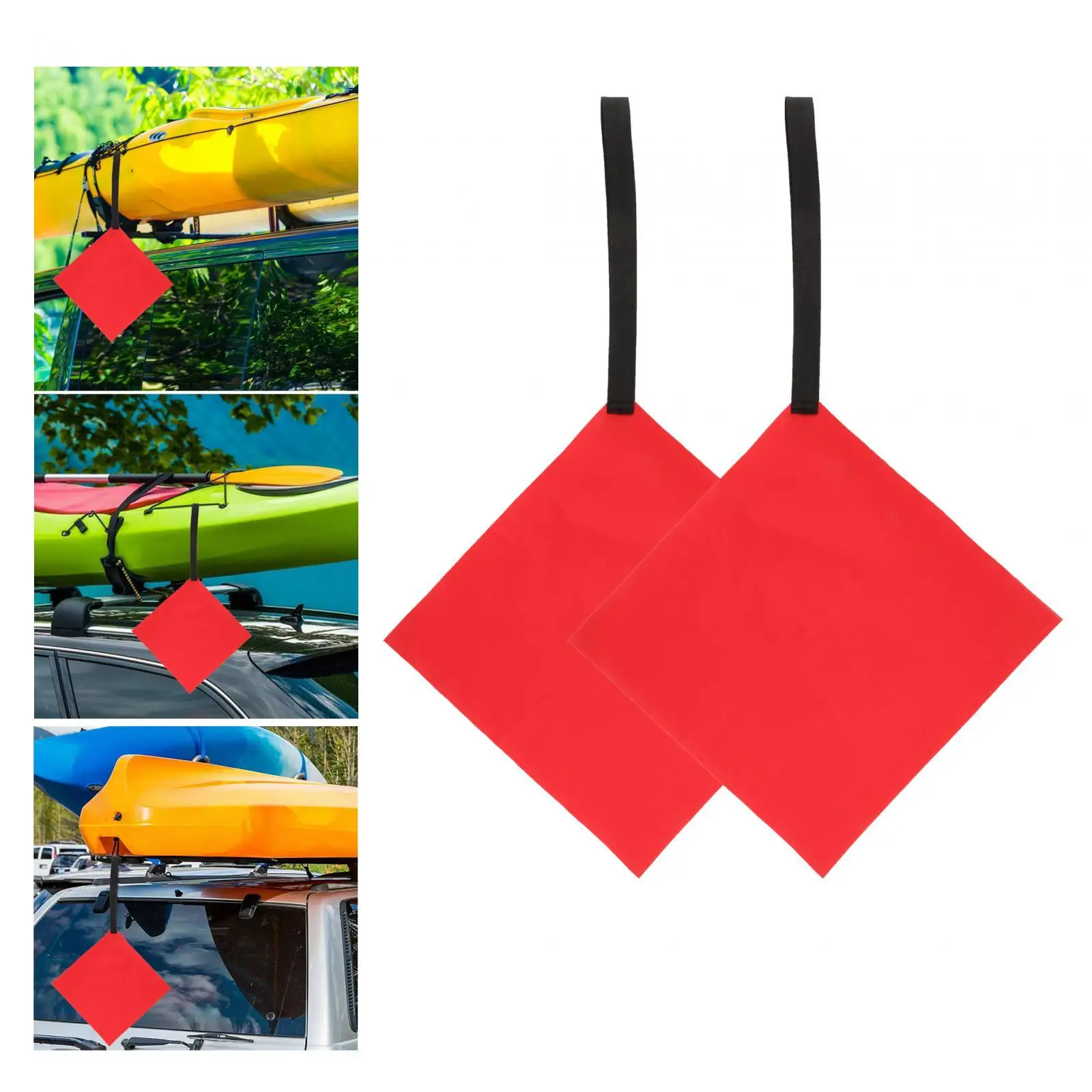 Kayak Tow Flag Kayak Trailer Flag Bandiere Di Avvertimento Con Fettuccia Red Kayak Flag Sign Per Dinghy Truck Fishing Boat Traino Canoa