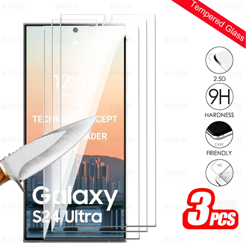 3 Pezzi Di Vetro Temperato Di Sicurezza Per Samsung Galaxy S24 Ultra Screen Protector Per Samsung S24 Ultra S 24 Plus S24Ultra S 24 Ultra 5G