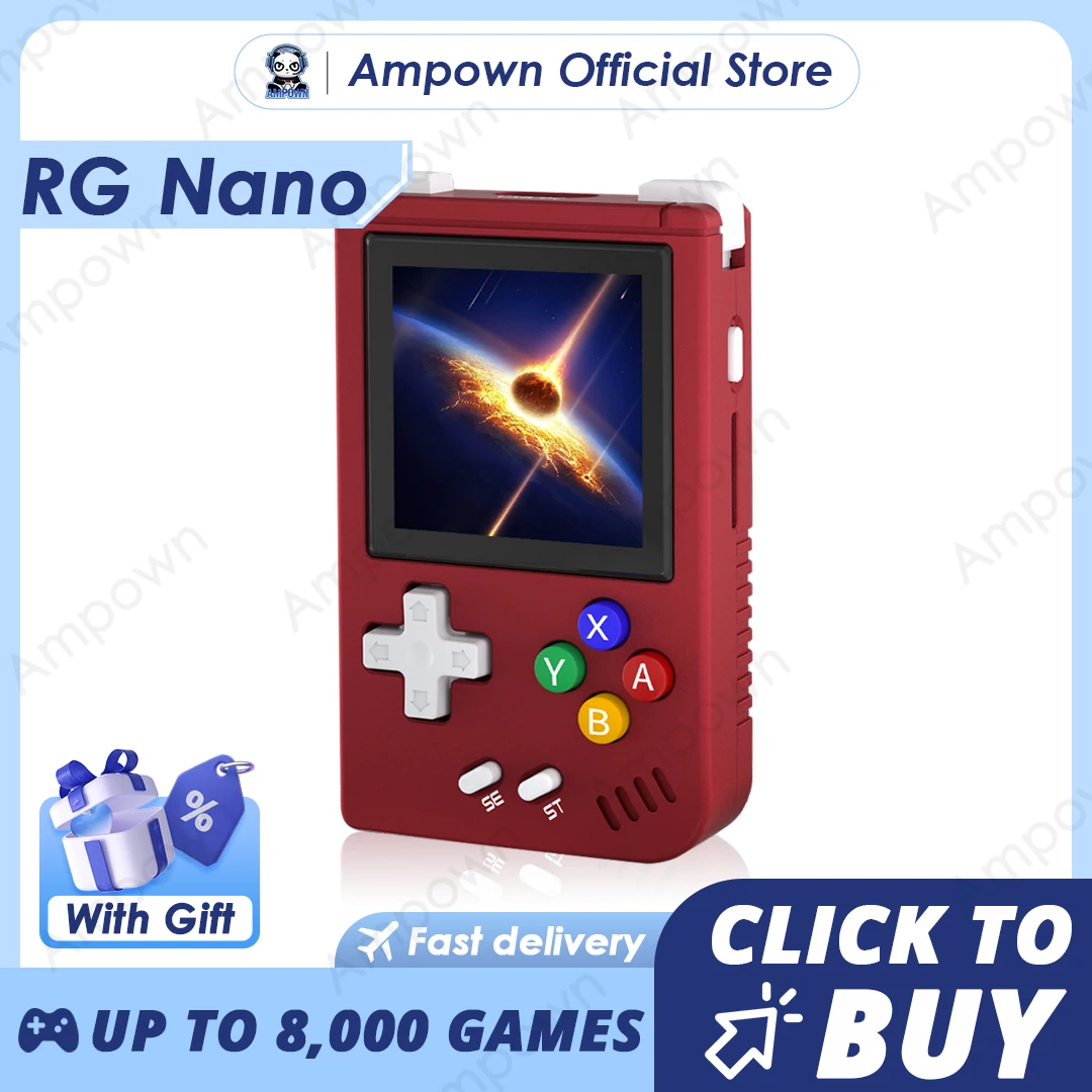 Anbernic Rg Nano Pocket Mini Lettore Di Giochi Portatile Metal Shell 1.54 "Schermo Ips Linux Rgnano Fingertip Console Di Gioco Regalo Per Bambini