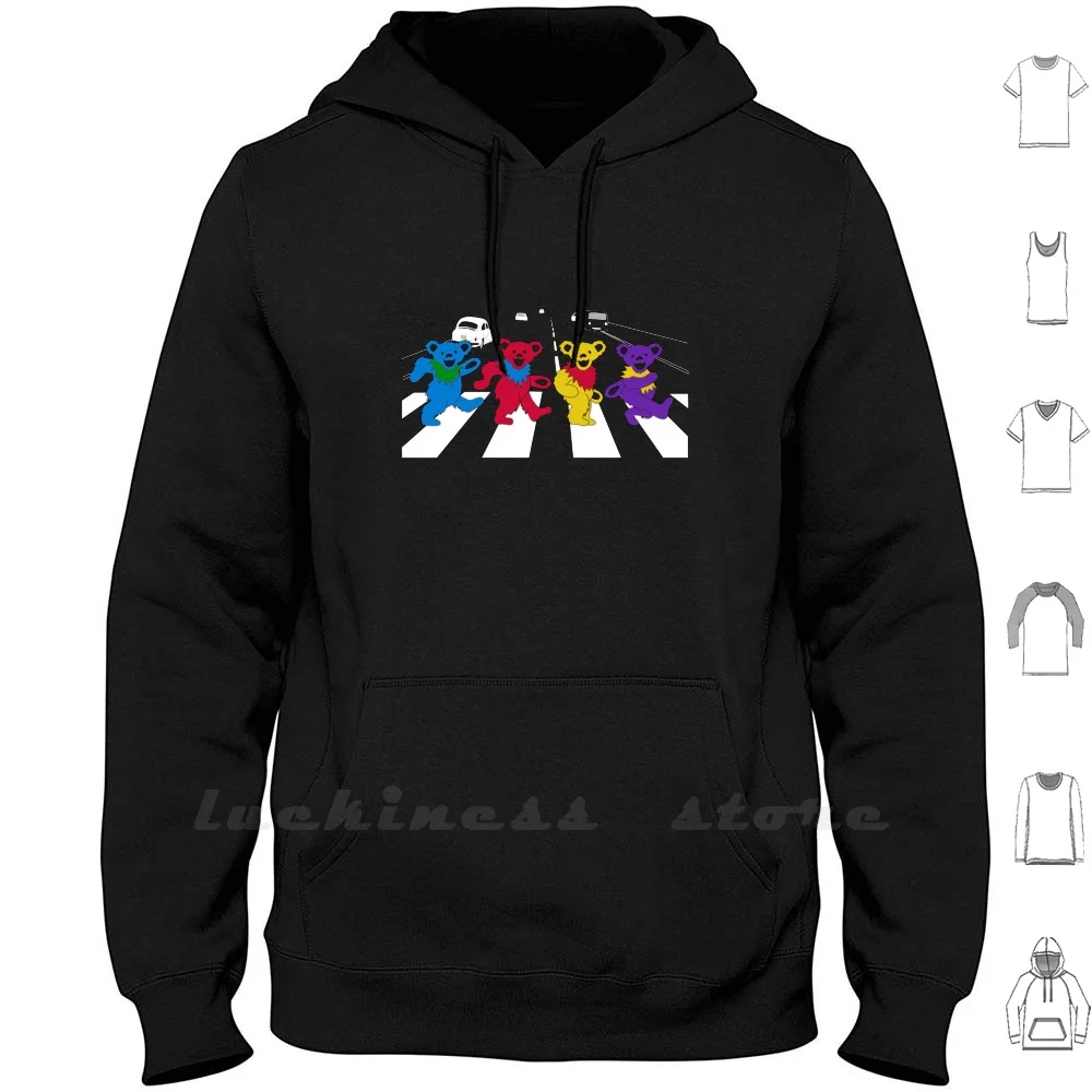 Abbey Bears Road Felpa Con Cappuccio Manica Lunga Abbey Bears Road Abbey Bears Road Cross Animal Bear I Più Venduti