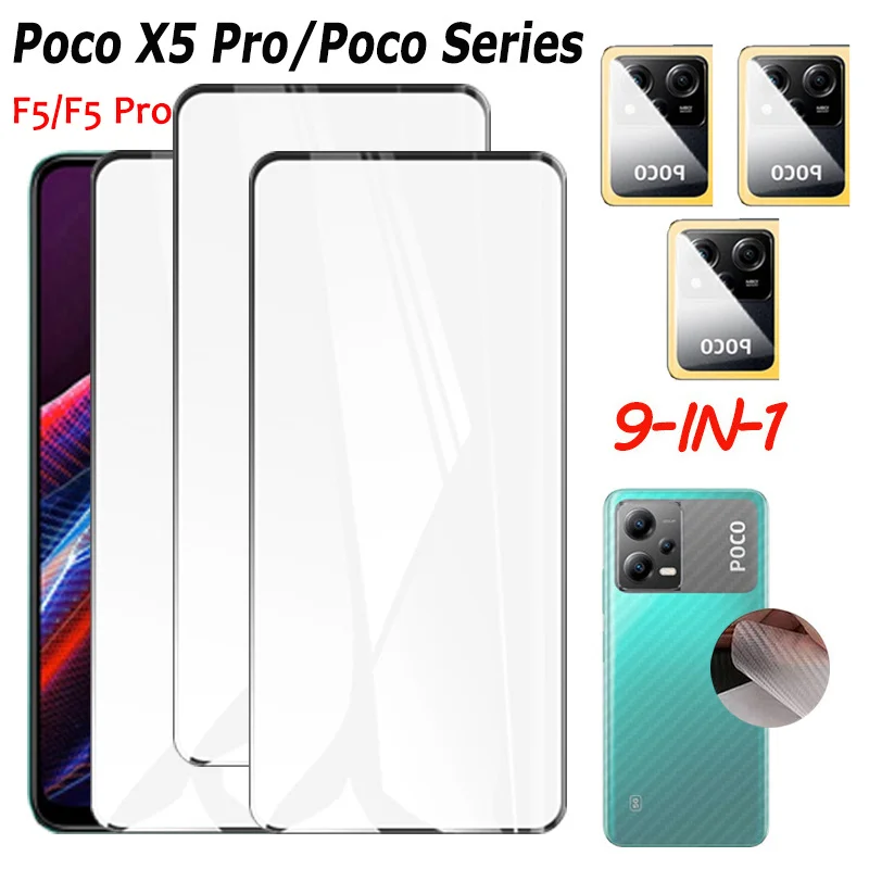 Poco F5 Pro,Poco X5 Pro Glass Poco X5 5G Vetro Temperato Per Poco X4 Gt Poco M4 Pro 4G M3Pro X4 Pro 5G Poko F5 Pellicola Salvaschermo + Pellicola Per 