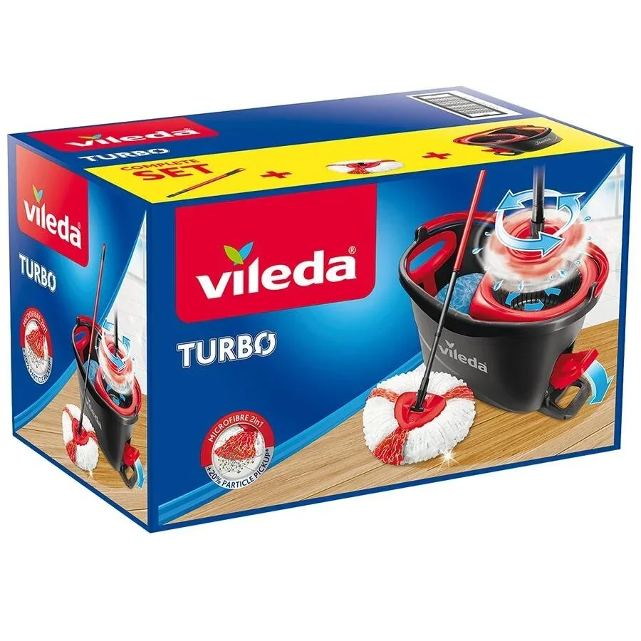Vileda Turbo Pedal Cleaning Set Pulizia Della Casa Conveniente Alta Qualità Facile Da Usare Pulizia Confortevole