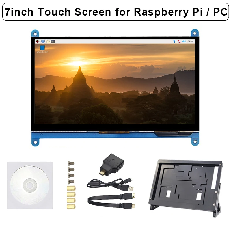 Touchscreen Raspberry Pi 4 Da 7 Pollici 1024*600 Ips Lcd 800*480 Raspberry Pi 4B Display Tft Monitor Per Raspberry Pi 3 Modello B 3B