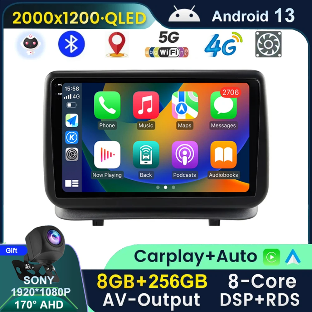 Android 13 Per Renault Clio 3 Clio 3 2005-2014 Autoradio Multimedia Autoradio Lettore Video Multimediale No Dvd 2 Din Carplay Gps