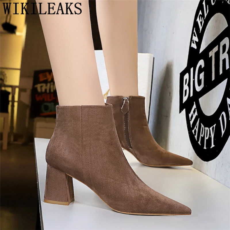 Stivaletti Da Donna Stivali Con Tacco Alto Stivali Sexy Scarpe Moda Donna Scarpe Invernali Donna Bottes En Cuir Femme Stivaletti Donna