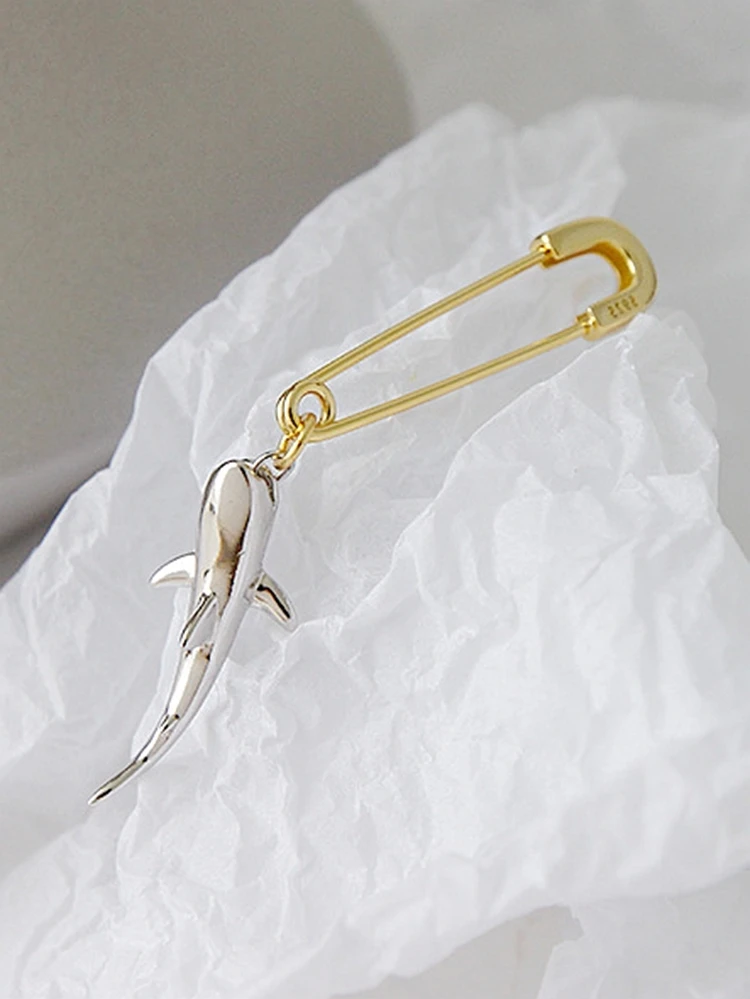 Orecchini Squalo Per Donna 1/Pc Zilveren Oorbellen 925 Zilver Orecchini Donna Particolari Boucle Oreille Femme Pendientes Plata