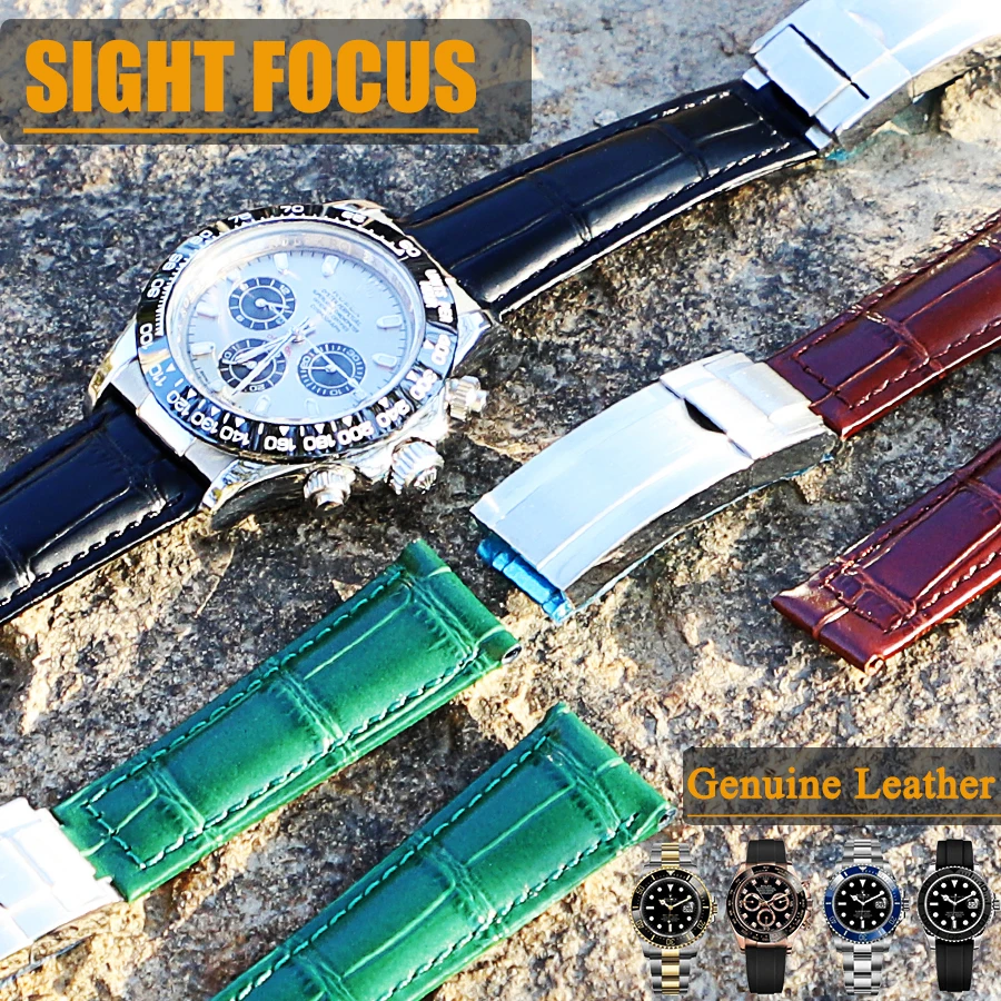 Cinturino Per Orologio In Vera Pelle Da 20Mm Per Rolex Cosmoth Daytona Watch Band Rolex Day-Date Cinturino Per Orologio Da Polso Rolex Cellini Armband