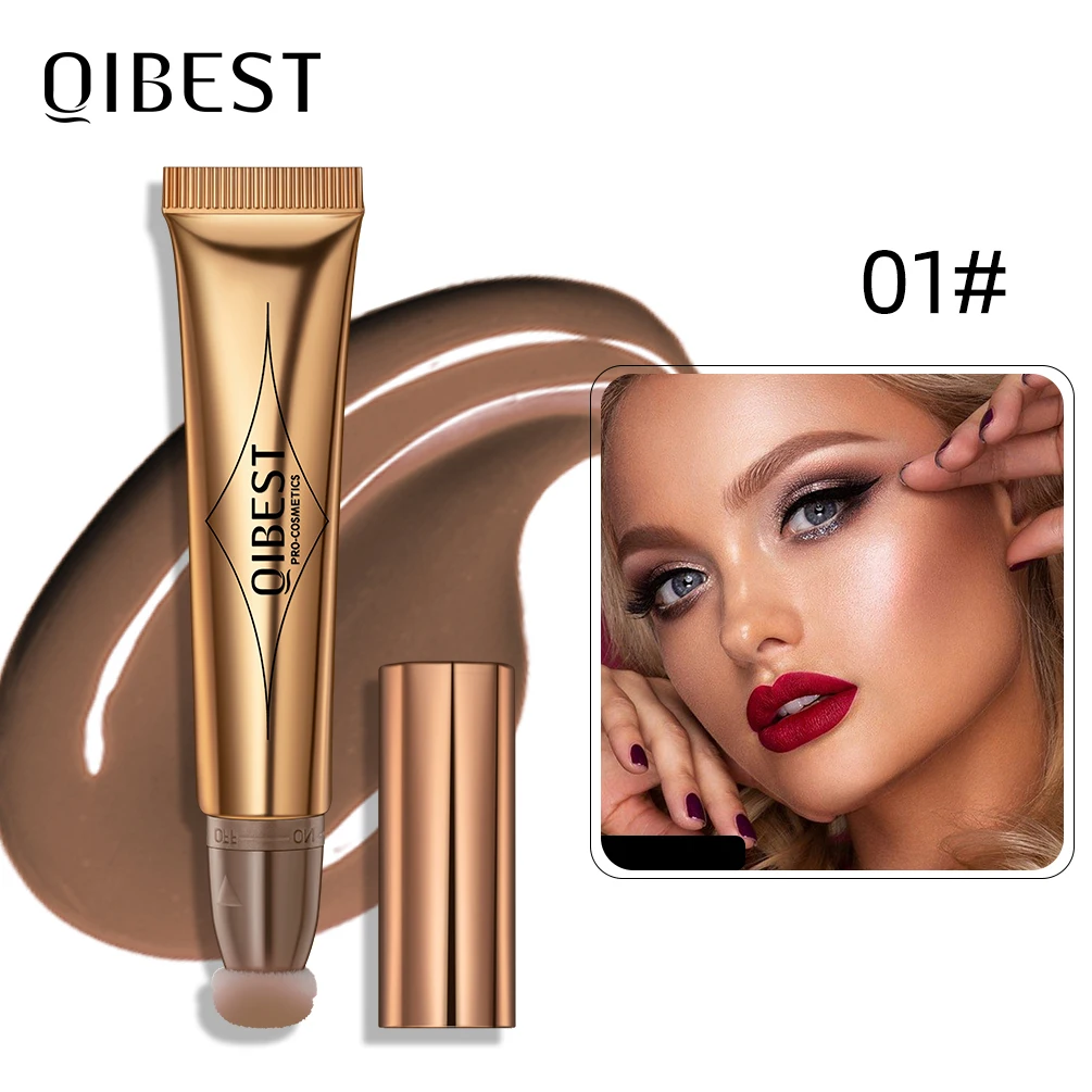 Qibest Liquid Contour Con Applicatore A Cuscino Evidenzia Shimmer Natural Soft Moisturizing Cream Liquid Blush Per Cosmetici Per Guance