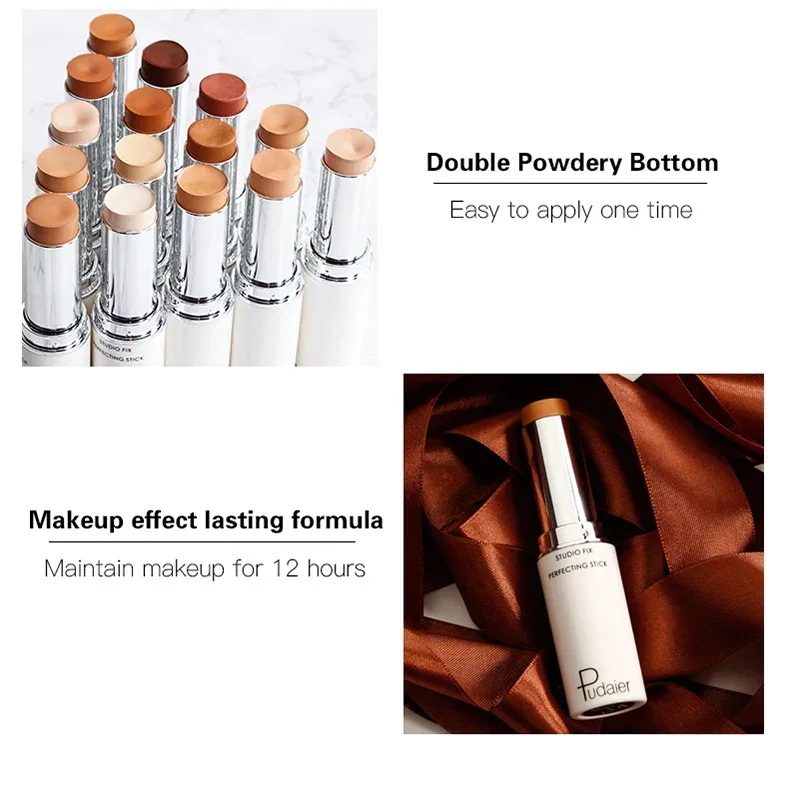 Pudaier Highlighter Face Concealer Foundation Cream Make Up Corrector Stick Cover Dark Circle Makeup Concealer Pencil