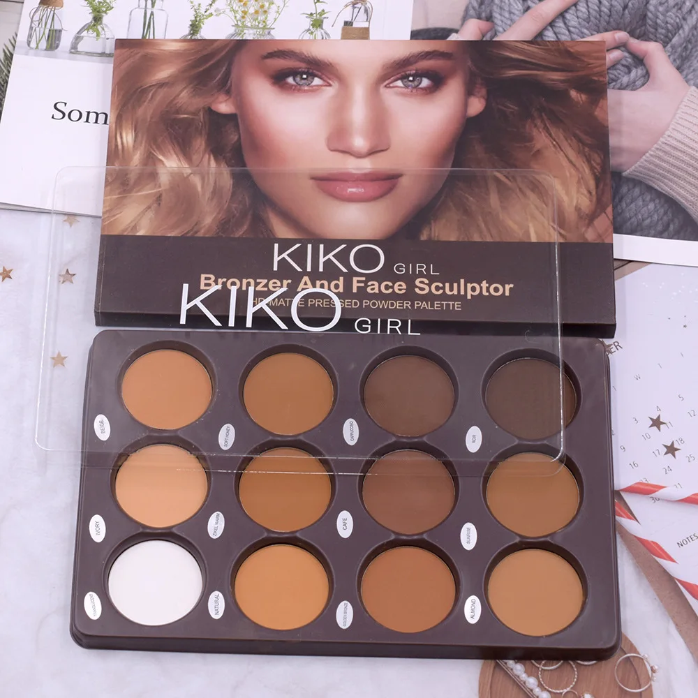 12 Colori Matte Face Foundation Contour Palette Face Makeup Palette Per Le Donne 3D Contouring Shadow Color Grano Contouring Makeup