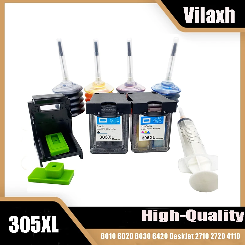 Vilaxh Per Hp 305Xl Cartuccia D'Inchiostro Ricaricata Per Hp 305 Xl Hp305 Envy 6010 6020 6030 6420 Deskjet 2710 2720 4110 4120 4130
