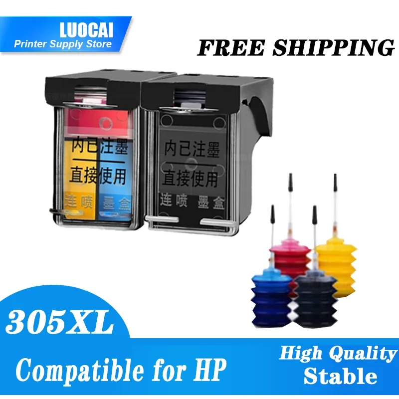 Compatibile Luocai Rigenerato Per Cartucce D'Inchiostro Hp 305 Xl Per Hp Deskjet Series 2700 Envy Series 1255 4122 6020 6400 6430