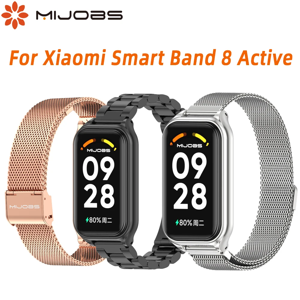 Mi Band 8 Active Strap Bracciale Per Xiaomi Smart Band 8 Active Cinturino In Metallo In Acciaio Inossidabile Mi Band 8 Active