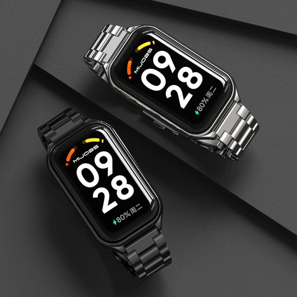 Mi Band 8 Active Strap Bracciale Per Xiaomi Smart Band 8 Active Cinturino In Metallo In Acciaio Inossidabile Miband 8 Correa Mi Band 8 Active
