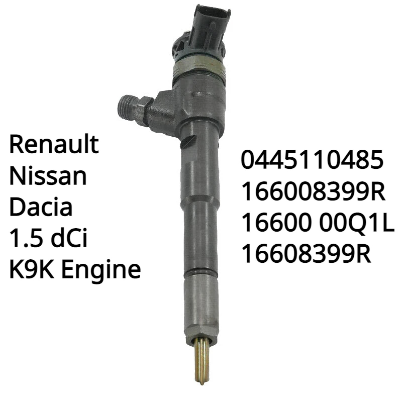 0445110485 Nuovo Iniettore Di Carburante Diesel Per Renault Clio, Nissan Nv200, Dacia Logan 1.5 Dci K9K Engine 16600839R 16600-00Q1L
