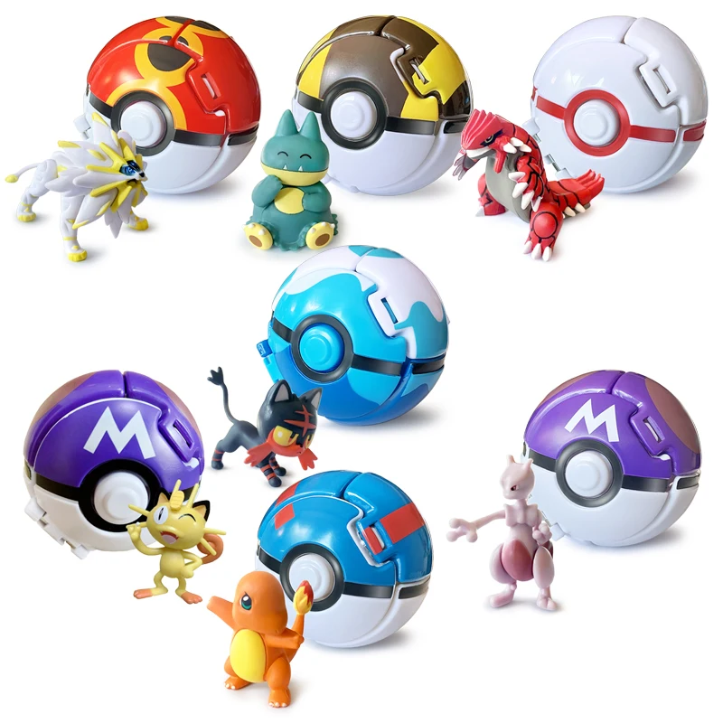 Pokemon Ball 32 Stili Anime Figure Pikachu Bulbasaur Mewtwo Charmander Pocket Monster Bakugan Bambini Pokeball Giocattoli Regalo