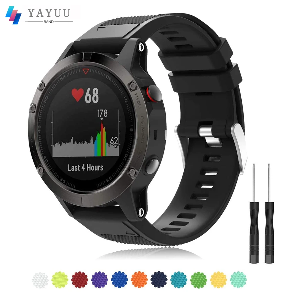 Yayuu Cinturino Per Orologio Per Fenix 5, Cinturino In Silicone A Sgancio Rapido Per Garmin Fenix 6/Fenix 7/Fenix 5 Plus/Fenix 6 Pro/Forerunner 945 93