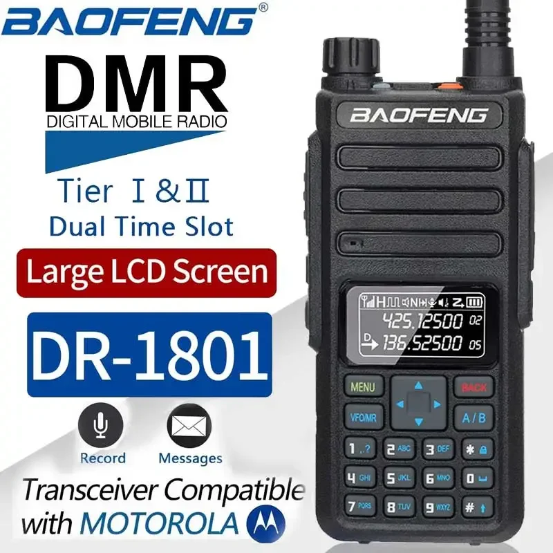 Baofeng Dr 1801 Walkie Talkie Dmr Radio Dual Band Dual Time Slot Radio Digitale Dmr 1801 Tier I & Ii Radio Bidirezionale Portatile