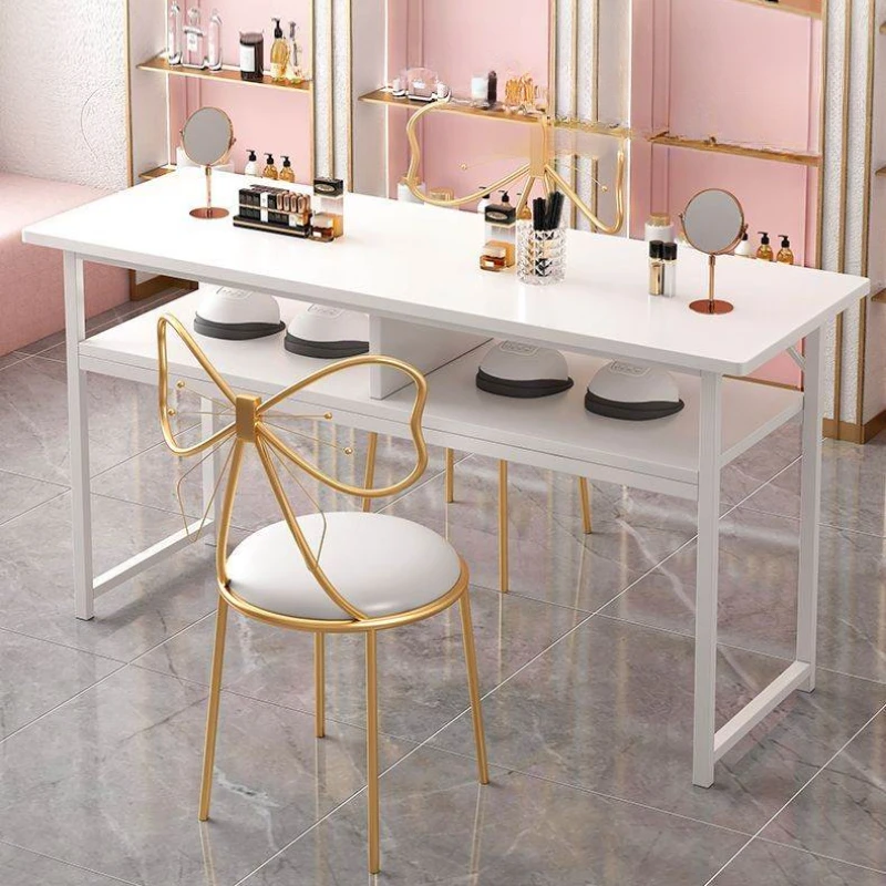 Salon Japanese Manicure Desk White Specialty Simple Receptionist Nail Table Minimalista Exquisite Mesa Manicure Furniture Hd50Zj