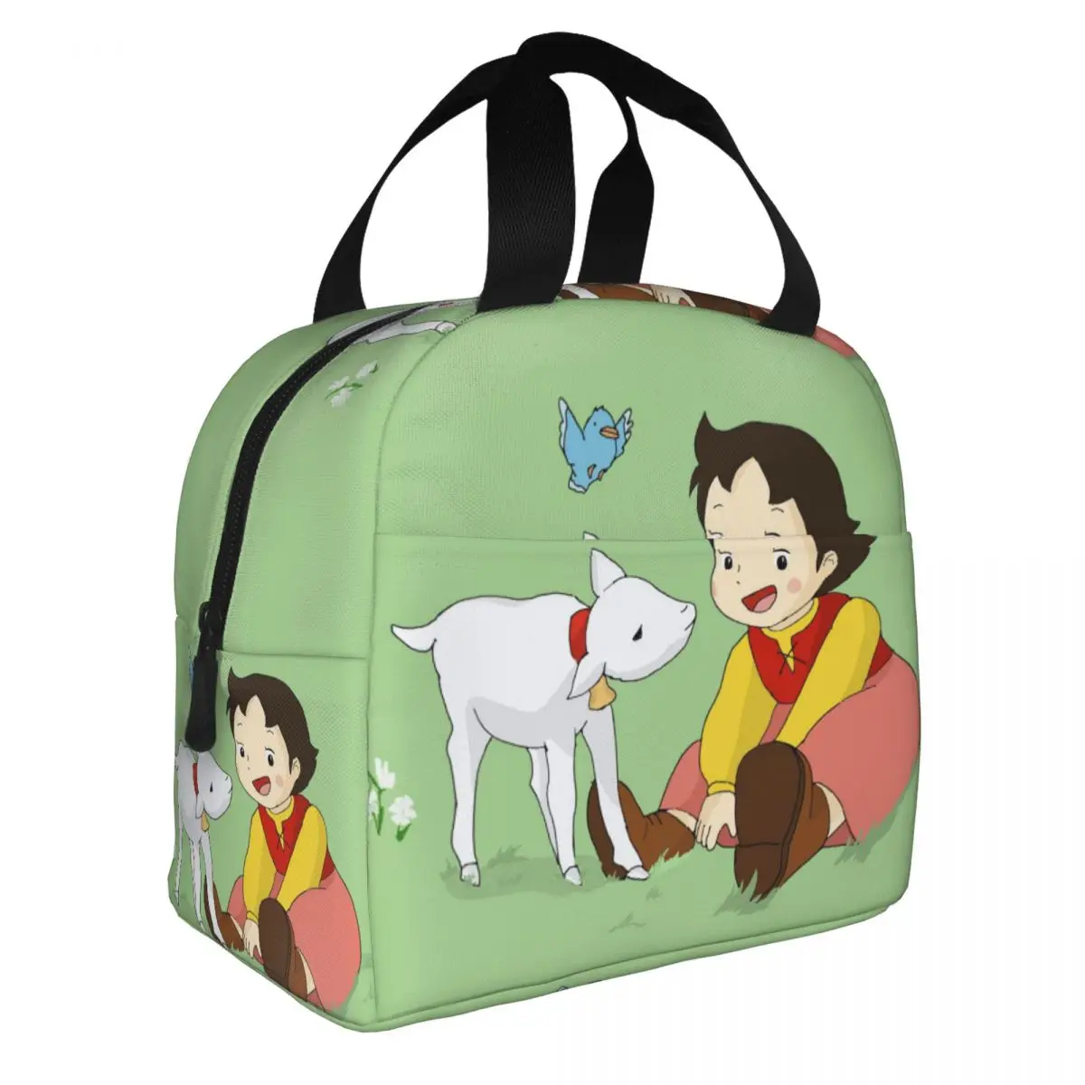 Heidi E Litle Goat Thermal Insulated Lunch Bags Women Resuable Lunch Tote For Kids School Children Storage Food Bento Box